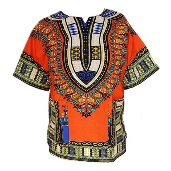 Unisex 100% Cotton Dashiki T-Shirts – Traditional African Print Fashion Design - Free Delivery Worldwide only at Flexi Africa