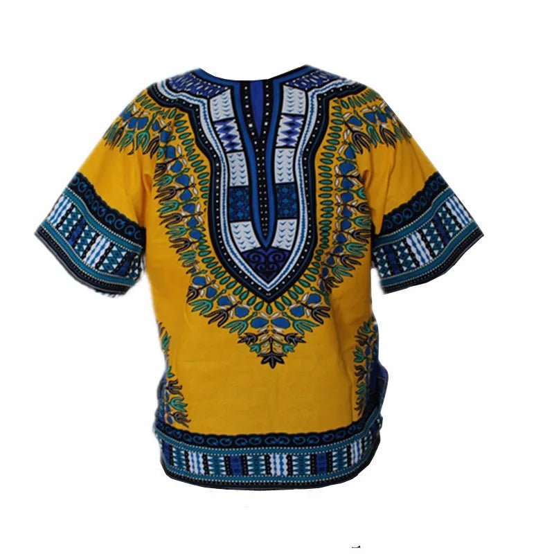 Unisex 100% Cotton Dashiki T-Shirts – Traditional African Print Fashion Design - Free Delivery Worldwide only at Flexi Africa