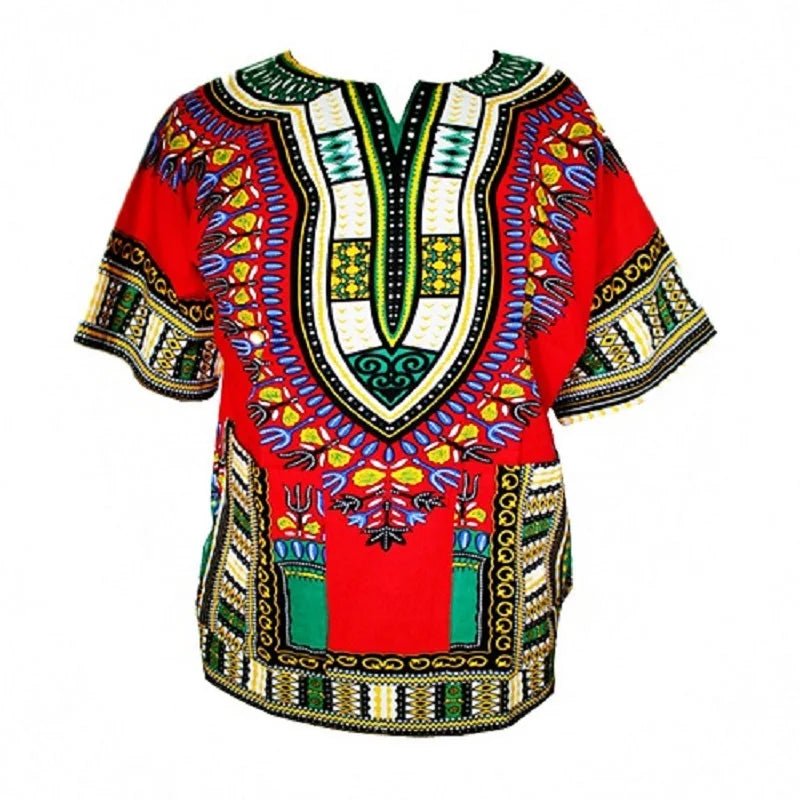 Unisex 100% Cotton Dashiki T-Shirts – Traditional African Print Fashion Design - Free Delivery Worldwide only at Flexi Africa