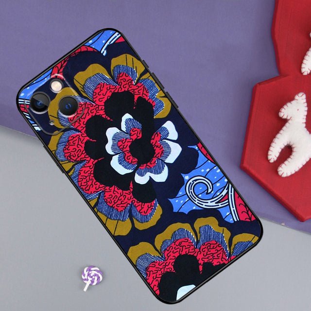 Vibrant Wax: African Print Phone Case for iPhone 13/12/11 Pro Max, XS/XR, 7/8 Plus, and SE - Flexi Africa - Free Delivery