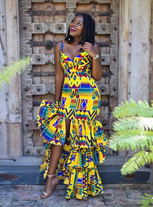 Wholesale African Print Dress Jamila | Box of 10 Ankara Dresses - Free Delivery Worldwide only at Flexi Africa