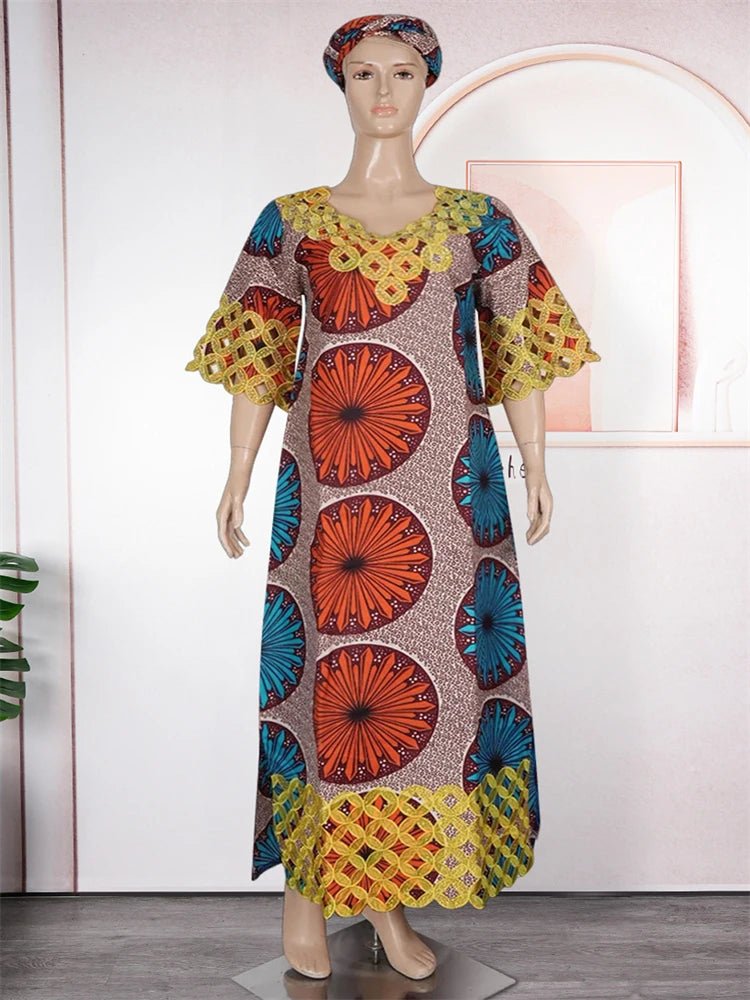 Women African Party Evening Gowns Ankara Dashiki Print Outfits Plus Size Dress - Free Delivery Worldwide only at Flexi Africa