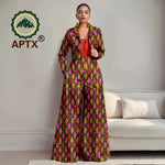 Buy Women’s African Ankara 2PC Outfit – Long Sleeve Top, High-Waist Pants & Earrings for only $104.94 at Flexi Africa!