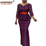 Women’s African Ankara 2PC Set Crop Top Maxi Skirt Belted Traditional Outfit - Free Delivery Worldwide only at Flexi Africa