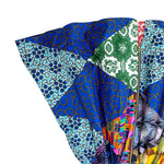 Women’s African Ankara Dress – V Neck Patchwork Print Knee Length Elegant Fashion Dress - Free Delivery Worldwide only at Flexi Africa