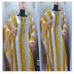 Buy Women's African Bazin Sleeve Dress – Spring Striped Loose Elegant Boubou Robe for only $26.29 at Flexi Africa!