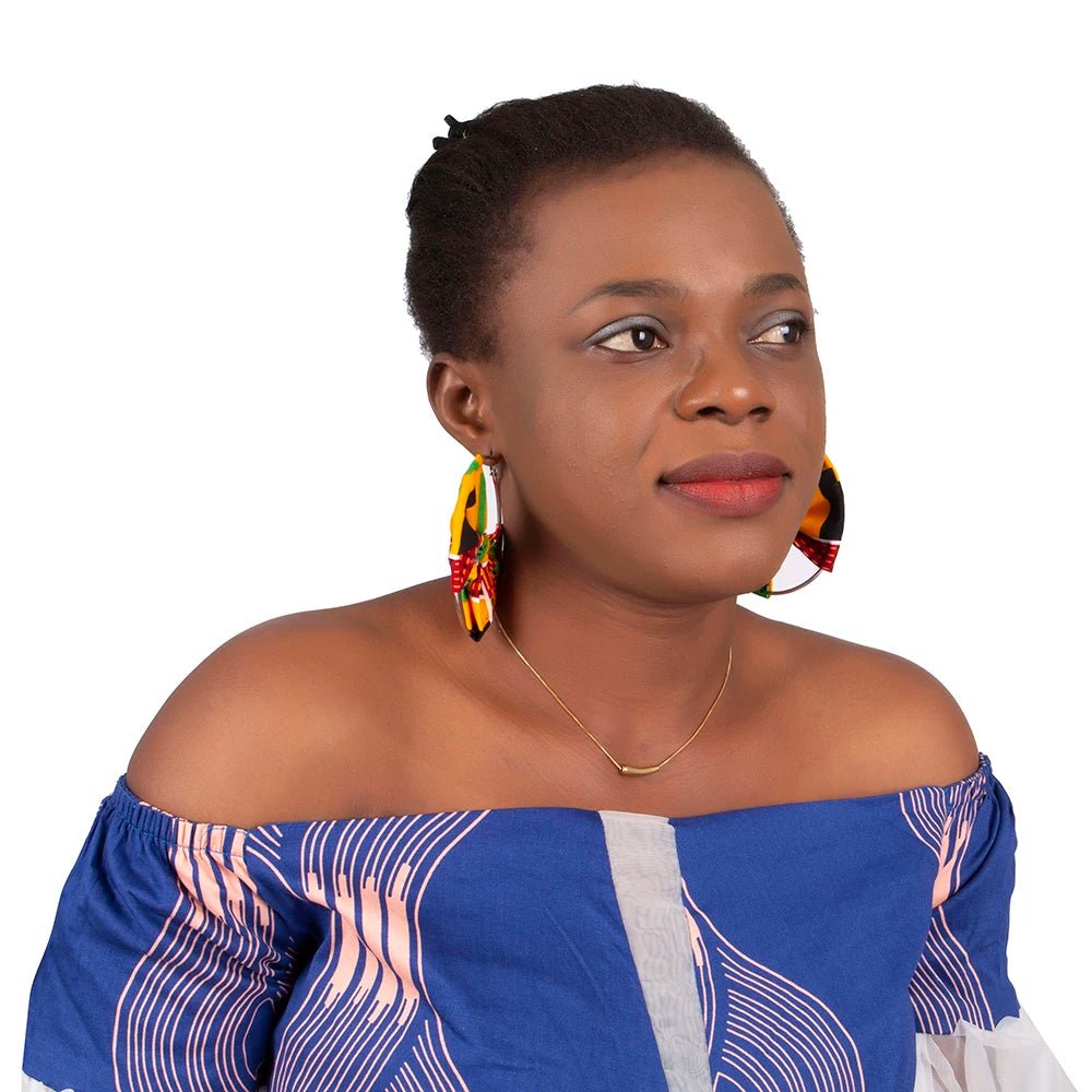 Women’s African Fashion Earrings – Handmade Circle Statement Accessories - Free Delivery Worldwide only at Flexi Africa
