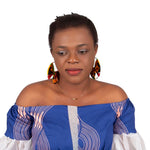 Women’s African Fashion Earrings – Handmade Circle Statement Accessories - Free Delivery Worldwide only at Flexi Africa