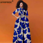 Women’s African Print Maxi Dress – Traditional High Waist Ankara Half Sleeve Attire - Free Delivery Worldwide only at Flexi Africa