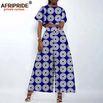 Women’s Ankara Crop Top and Wide - Leg Pants 2PC Set – Stylish African Fashion Outfit - Free Delivery Worldwide only at Flexi Africa