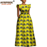 Women’s Ankara Dashiki Print Floor - Length A - Line Dress - Free Delivery Worldwide only at Flexi Africa