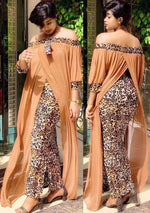 Women’s Leopard Print Dashiki Dress – African Style Autumn Party Dress - Free Delivery Worldwide only at Flexi Africa
