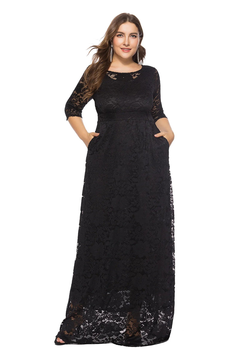 African Dresses for Women Elegant Lace Wedding Party Evening Maxi Dress Dashiki Africa Clothing - Free Delivery Worldwide