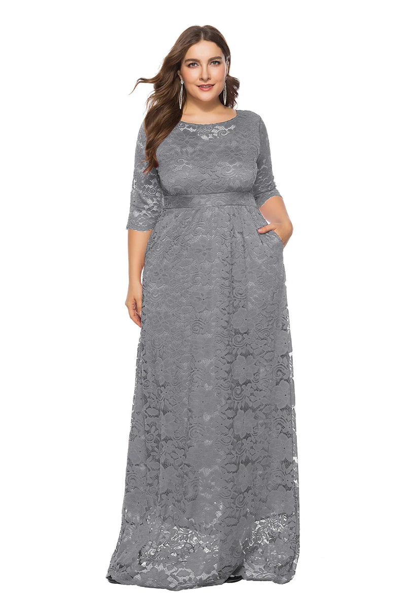 African Dresses for Women Elegant Lace Wedding Party Evening Maxi Dress Dashiki Africa Clothing - Free Delivery Worldwide
