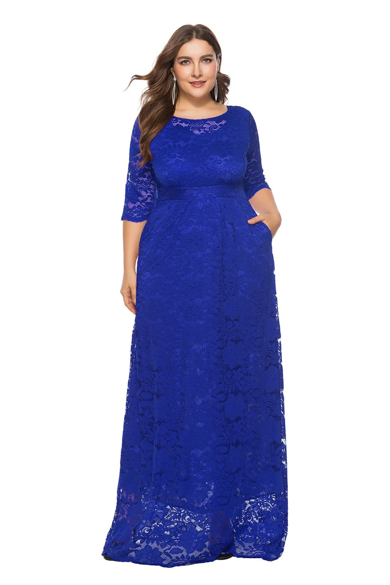 African Dresses for Women Elegant Lace Wedding Party Evening Maxi Dress Dashiki Africa Clothing - Free Delivery Worldwide