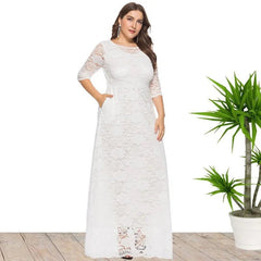 African Dresses for Women Elegant Lace Wedding Party Evening Maxi Dress Dashiki Africa Clothing - Free Delivery Worldwide