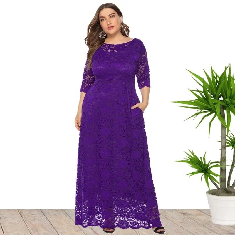 African Dresses for Women Elegant Lace Wedding Party Evening Maxi Dress Dashiki Africa Clothing - Free Delivery Worldwide