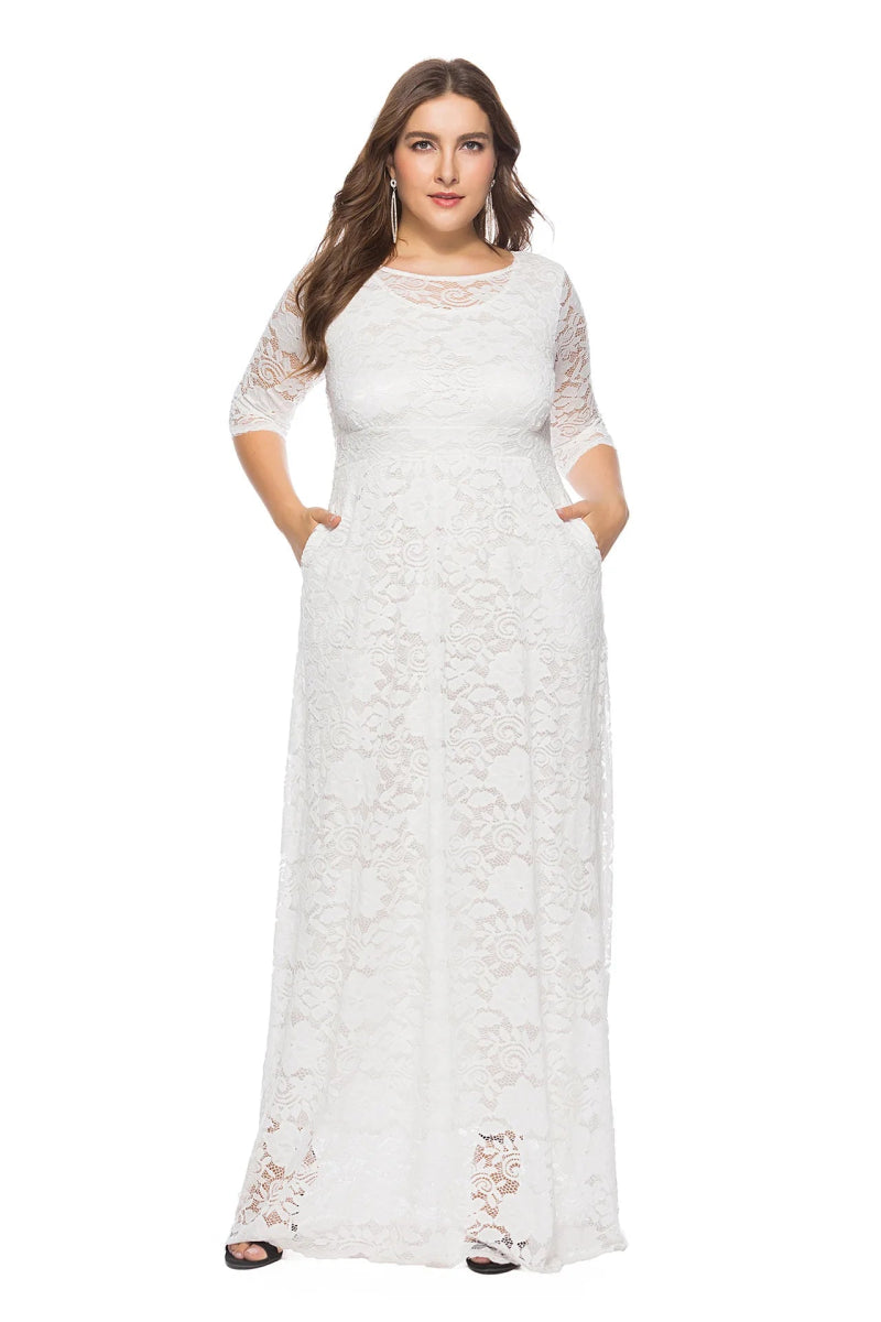 African Dresses for Women Elegant Lace Wedding Party Evening Maxi Dress Dashiki Africa Clothing - Free Delivery Worldwide